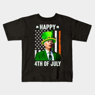 Happy 4th Of July Confused Funny Joe Biden St Patricks Day Kids T-Shirt